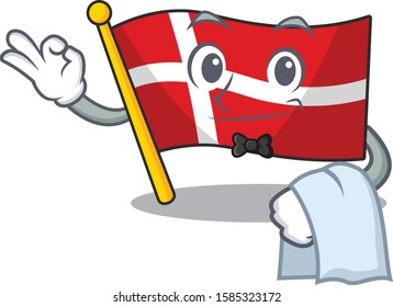 Flag denmark Character on A stylized Waiter look