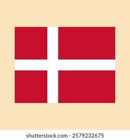 Flag of Denmark. Color vector illustration.