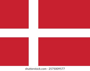 Flag of Denmark with the correct official dimensions. In Danish it is called Dannebrog. Vector illustration.