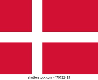 Flag Denmark. The correct proportions and color. Vector image