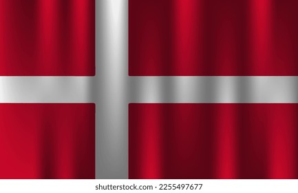 flag of denmark country nation symbol 3d textile satin effect background wallpaper vector