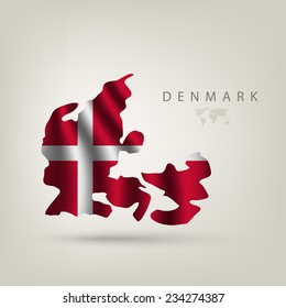 Flag of Denmark as a country with a shadow