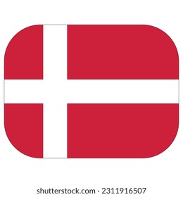 Flag of Denmark. Danish Flag in shape