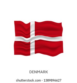 Flag of Denmark. Danish Waving flag, Vector illustration