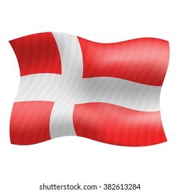 Flag of Denmark are flying on the wind