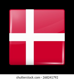 Flag of Denmark. Glossy Icons Square Shape. This is File from the Collection European Flags