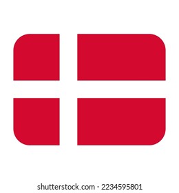 Flag Denmark icon emoji isolated vector illustration on white background