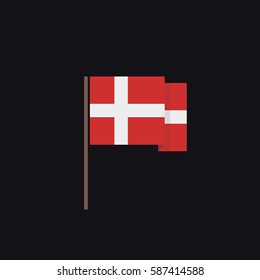 flag of Denmark icon. vector illustration