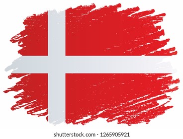 Flag of Denmark, Kingdom of Denmark. Template for award design, an official document with the flag of Denmark. Bright, colorful vector illustration.