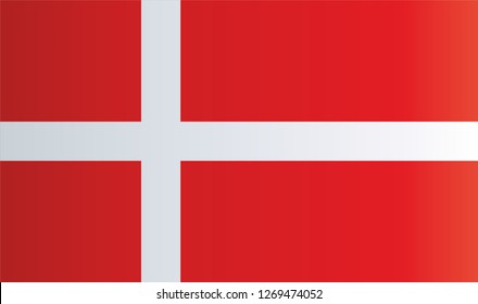 Flag of Denmark, Kingdom of Denmark. Template for award design, an official document with the flag of Denmark. Bright, colorful vector illustration.