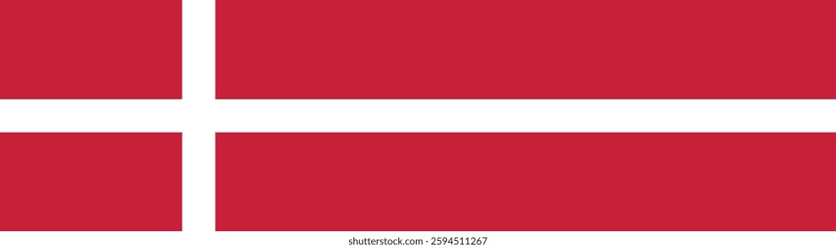 Flag of Denmark. Denmark flag long banner digital vector illustration