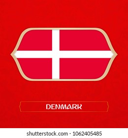 flag of Denmark is made in Football style