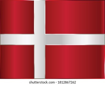 Flag of Denmark with metal gradient