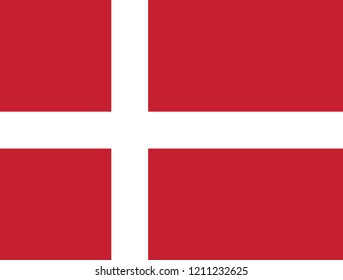 Flag of Denmark in official rate and colors, vector.