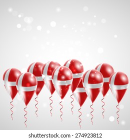Flag of Denmark on balloon. 