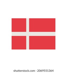 Bandera Dinamarca. Arte de píxeles. Diseño de pegatinas. Ilustración vectorial aislada. 