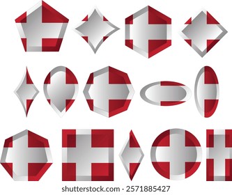 The flag of Denmark is red with a white Nordic cross, which means that the cross extends to the edges of the flag and that the vertical part of the cross is shifted to the hoist side.