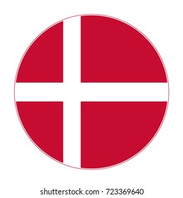 Flag of Denmark round icon, badge or button