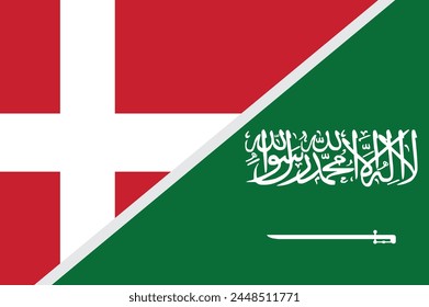 Flag of Denmark and Saudi Arabia
 concept graphic element Illustration template design
