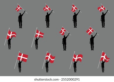 Flag of Denmark Set, Original and simple Denmark flag Bundle, vector illustration of Denmark flag Collection
