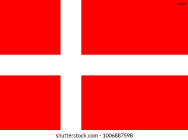 Flag of Denmark. Symbol of Independence Day, souvenir soccer game, button language, icon.
