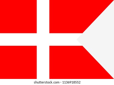 Flag of Denmark. Symbol of Independence Day, souvenir soccer game banner, language button, icon.