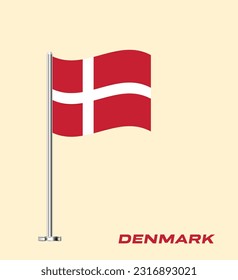 Flag of Denmark, Table Flag of Denmark, Vector Illustration, Wavy Table Flag of Denmark.