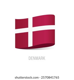 Flag Of Denmark Vector Design.