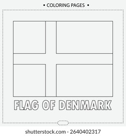 Flag Of Denmark Vector Design,Coloring Pages for Kids