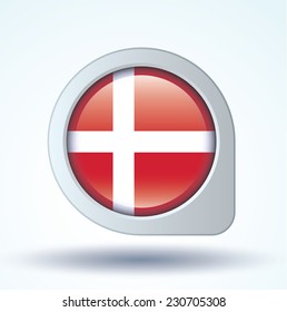 Flag of  Denmark, vector illustration