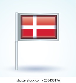 Flag of Denmark, vector illustration