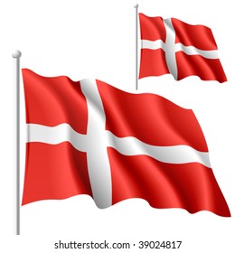 Flag of Denmark. Vector illustration.