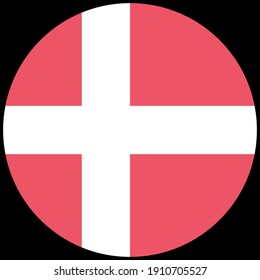 Flag of Denmark. Vector illustration on a black background