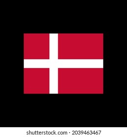 Flag of Denmark vector illustration on black background