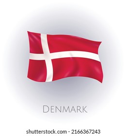 Flag of denmark. Vector illustration on white background.