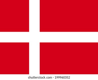 Flag of Denmark. Vector illustration. The size of the original.