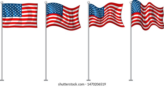 Flag design of America illustration