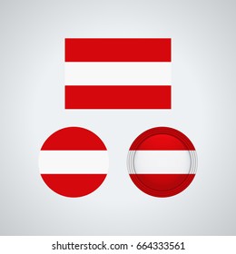 Flag design. Austrian flag set. Isolated template for your designs. Vector illustration.