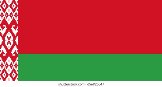 Flag design. Belarus flag on the white background, isolated flat layout for your designs. Vector illustration.