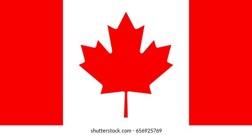 Flag design. Canadian flag on the white background, isolated flat layout for your designs. Vector illustration.
