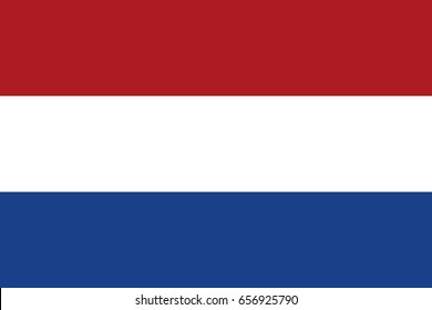 Flag design. Dutch flag on the white background, isolated flat layout for your designs. Vector illustration.
