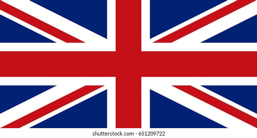 Flag design. English flag on the white background, isolated flat layout for your designs. Vector illustration.