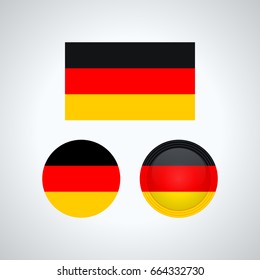 Flag design. German flag set. Isolated template for your designs. Vector illustration.