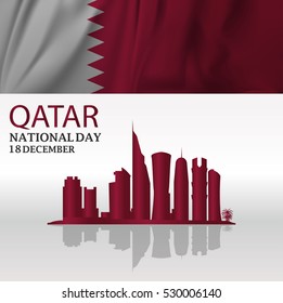 flag design illustration vector ,logo of national day celebration of Qatar.