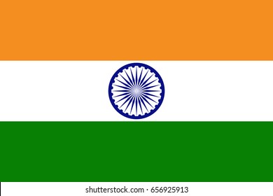 Flag design. Indian flag on the white background, isolated flat layout for your designs. Vector illustration.