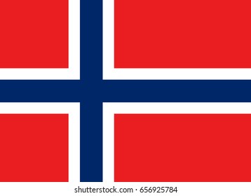 Flag design. Norwegian flag on the white background, isolated flat layout for your designs. Vector illustration.