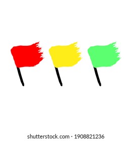 Flag design with red, yellow and green color.vector illustration design