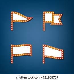 Flag design with retro light frame. Vector illustration.