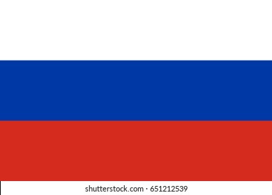 Flag design. Russian flag on the white background, isolated flat layout for your designs. Vector illustration.
