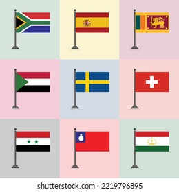 Flag Design Template South Africa Spain Srilanka Sudan Sweden Switzerland Syria Taiwan Tajikistan